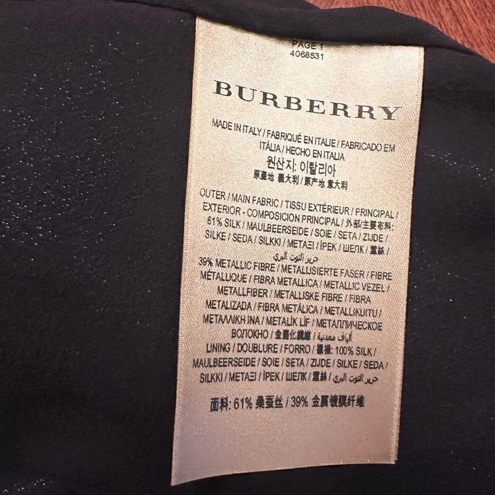 Burberry Women’s midi length silk blend skirt size 6 dark blue NWT - Picture 13 of 16